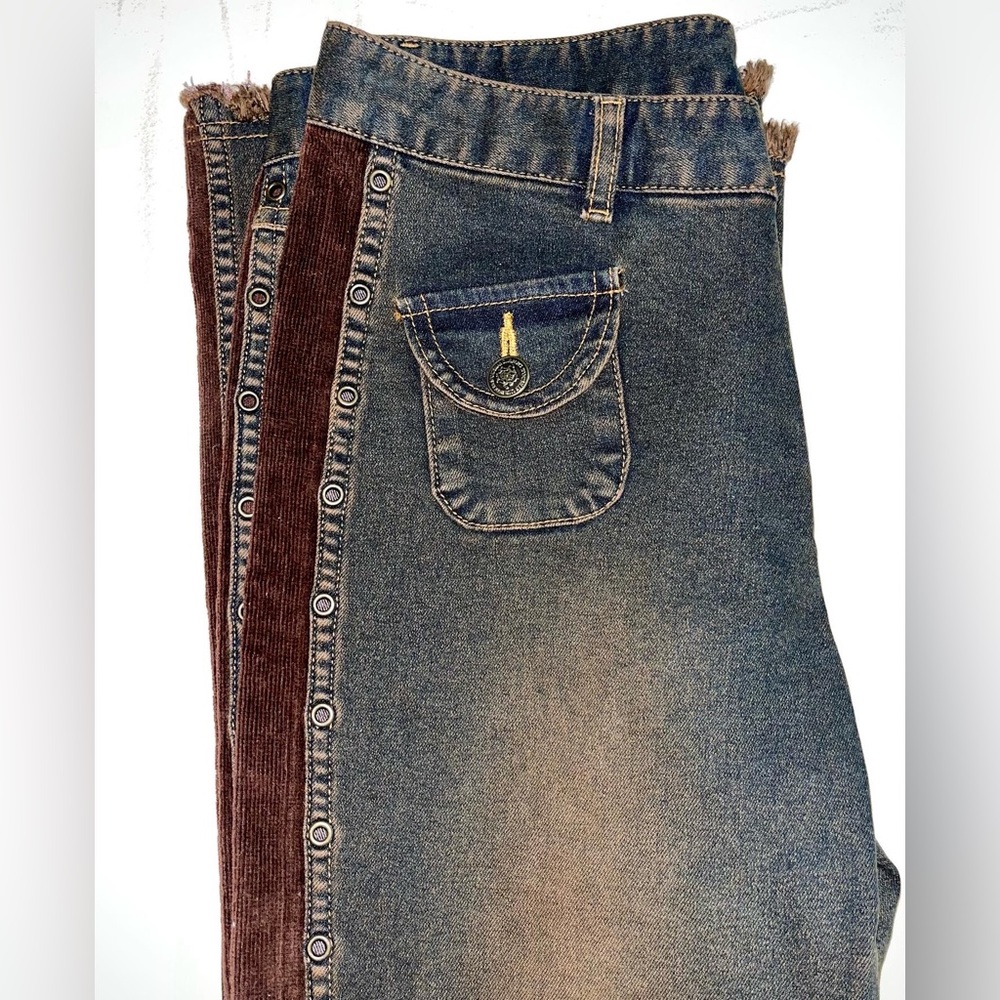 VINTAGE Low Rise Western Rustic Flare Jeans